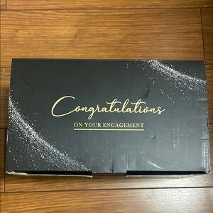 Black and Gold Engagement Gift Box